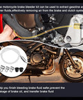 Motorcycle brake bleed demonstration with Hydraulic Brake Bleed Kit For Cars And Bikes With 100ml Syringe 50cm Hose And One Way Check Valve Bleeding Tool For Disc Brakes And Hydraulic Clutch System Maintenance DIY Friendly.