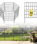 Tall 31.5 Inch Decorative Garden Fence Panels 14 Pack No Dig Metal Wire Border for Dogs and Pets Edging Flower Beds Lawn