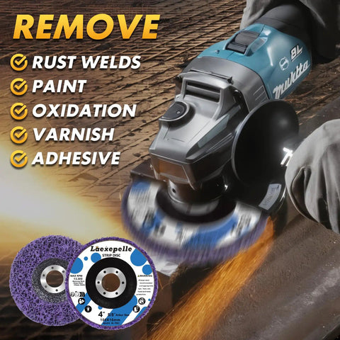 10 Pack 4 Inch Angle Grinder Stripping Wheel Set for Paint and Rust Removal, Heavy Duty Strip Disc Attachments with 5/8 Inch Arbor