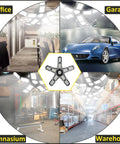 Image showing Beast Mode 300W LED Garage Light Delivers 30,000 Lumens Of Crisp 6500K Daylight in various settings.