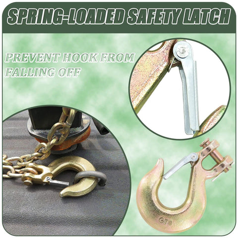Two Pack Half Inch Clevis Slip Hooks With Safety Latch Forged G70 Steel Heavy Duty Trailer Towing Winches For Secure Load Control