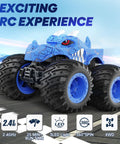 Remote Control Monster Truck For Kids 3 4 5 6 7 8 Dope 2.4GHz All Terrain Off Road RC Car With Sprayer Lights And Rechargeable Battery