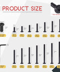 Durable M6 Hex Drive Socket Cap Bolts Kit With Countersunk Round Heads, Black Zinc Coated Fasteners for Furniture Hardware, 140Pcs