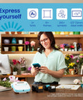 Straight Up Game Changer Bluetooth Portable Handheld Label Maker Includes Three Half Inch Label Tape Rolls For Seriously Organized Home And Office Vibes on a table.