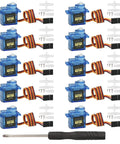 SG90 9G Micro Servo Motors 10 Pack For Arduino Raspberry Pi DIY Robots with accessories and screwdriver