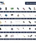 Electronics Starter Kit With Step By Step Video Lessons For Beginners Arduino Compatible Board Sensors LEDs And Servos Learn Electronics And Coding Through Hands On Projects And Real World Tutorials components overview.