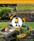 Image demonstrating benefits of the Upgraded Three-Blade Electric Wood Chipper Shredder with 15 Amp Motor and 45L bag.