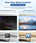 Comparison of laptop screens demonstrating 4000W Hybrid Solar Inverter 24V DC To 120V AC Pure Sine Wave with clear display