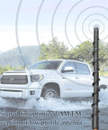 7 Inch Spiral Flexible Rubber Antenna Replacement For Toyota Tundra And Tacoma 2000 2025 With Easy Install And Solid Reception displayed with truck