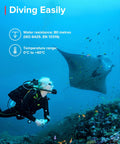 Diver using Compact Wrist Dive Computer With USB, Bright High Contrast Screen, Easy To Read Underwater And In Darkness