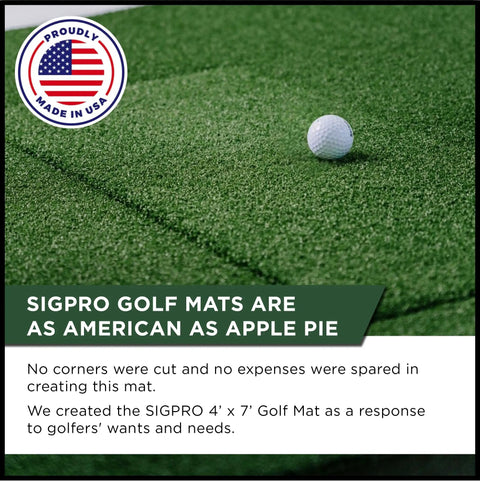 Game-Ready Indoor Golf Mat 4 By 7 Foot With Realistic Fairway Feel Real Tee Capability Replaceable Hitting Strip Thick Cushioning