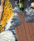 Top Grade Six Piece Acrylic Router Templates For Nailing Perfect Charcuterie Board Handles With Thick Reusable Woodworking Stencils That Hit The Spot For Custom Kitchen Crafts And Every Serious Maker with cutting board, pasta, flour, and rolling pin.