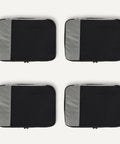 4 Piece Packing Cubes Travel Set That Slashes Luggage Clutter With Space Saving Design, Double Zippers, Mesh Top Panel, Medium Size