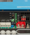 Rear view of MultiPlus-II Pure Sine Wave Inverter Charger for 12-Volt Systems, showing connection ports and terminals.