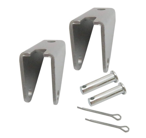 2-pack heavy-duty steel mounting brackets for linear actuator, with two pins and looped wires.