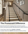 Ultra Slick Satin Black 1.5ft ADA Handrail Kit For Indoor And Outdoor Stairs installed on staircase with satin anodized aluminum railing