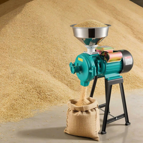 Electric Grain Mill And Spice Grinder For Dry Grains, Coffee Beans, Cereals And Pepper, 1500W Cast Iron Pulverizer with grains.