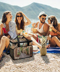 Insulated Picnic Backpack Tote Bag 30L Large Capacity Italy Street Cooler Bag with Leakproof Waterproof Design on beach