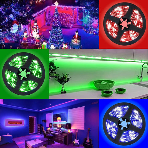 Rechargeable Battery Powered LED Strip Lights 30Ft RGB 5050 With Remote Control, 270 LEDs installed in homes and parties