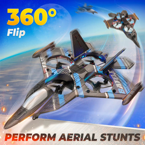 Kids 2.4GHz RC Drone Plane With 360 Degree Flips And Sick Aerial Stunts Remote Control Airplane And Helicopter Fighter Jet Toy