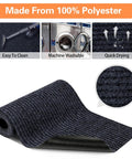 Large Semi Finished Striped Door Mat 30 By 48 Inch Waterproof Entry Rug With Rubber Backing For Indoor Outdoor Use Weatherproof Doorway Scraper Mat For Shoes Ideal For Kitchen And Bathroom Black 1 Pc