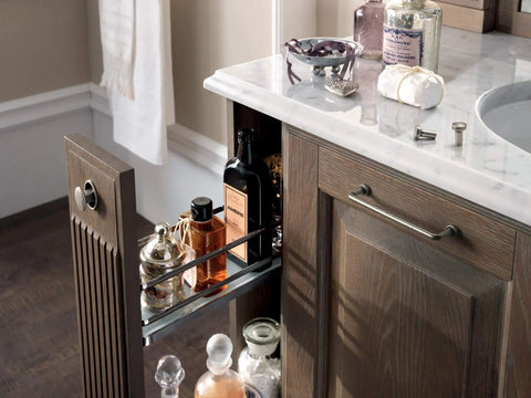 Six Pack 5 Inch Center To Center Antique Silver Cabinet Bar Pulls Old School Vintage Drawer Handles For Closets Kitchen Cabinets Retro Home Improvement Hardware Bundle on a wooden kitchen cabinet drawer