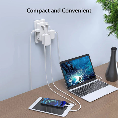 8 In 1 Multi Plug Outlet Extender With Front Two AC Outlets And Side Four Outlets, Two USB Ports, 3 Prong Grounded Wall Tap, ETL Listed, Non Surge Protection, Space Saving Power Hub For Home Kitchen Travel