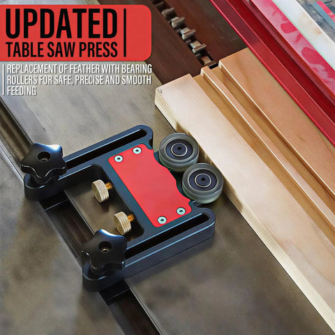Premium Bearing Roller Featherboards For Table Saw Woodworking Accessories Spring Loaded Build slaps down friction with bearing rollers.