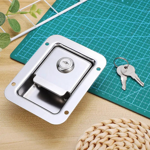Upgrade Your Rig With Premium Stainless Steel Trailer Latch Panels And Heavy Duty Toolbox Handle Locks Secure Your Gear On Long Road Trips Perfect For Rv Doors Truck Storage And Flush Mount Setup