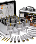 20 In 1 Carbide Hole Saw Kit For Metal Includes 13mm To 54mm Bits Covering One Half Inch To Two And One Eighth Inch in aluminum case