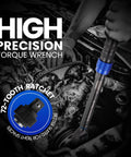 Three Eighth Inch Drive Click Torque Wrench With Five To Fifty Ft Lb Range And 6.8 To 67.8 Nm Accuracy Of About Three Percent