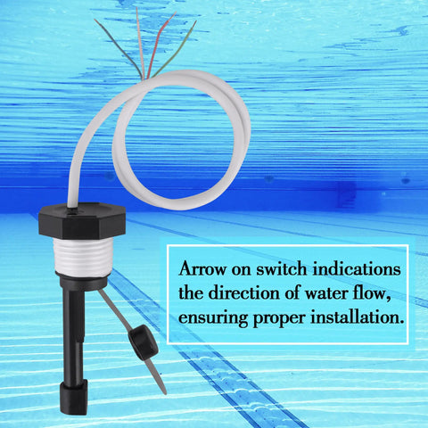 Plug And Play Flow Switch Replacement Part For Salt Generator Cells IC20 IC40 IC60 IC15 520736 Compatible, black sensor switch with white cable
