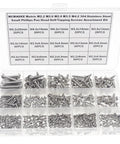 No Nonsense 304 Stainless Steel Screw Assortment 480 Pieces Metric Fasteners organized in a clear case for easy access.