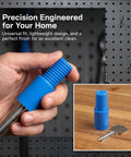 Three Piece Mop Handle Threaded End Tips Kit For Wood And Metal Poles Easy Install Extension Pole Adapter Replacement Parts For Brooms And Mops No Fuss Household Cleaning Tool blue threaded tip on metal pole