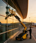 Heavy Duty Mobile Glass Vacuum Lifter For Large Panes And Wide Sheets No Sweat Suction Cup Handler in use at airport.