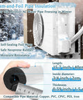Image of Six Pack Three Quarter Inch Pipe Insulation Foam Tubes With Aluminum Foil Self Adhesive Cover For AC Units and Plumbing