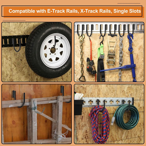 12 Pack 4 Inch E Track J Hooks Built Tough Heavy Duty Steel For Enclosed Trailers And Vehicles E Track Rail Hooks For Hanging In Box Trucks Semi Trucks Cargo Vans Garages And Warehouses