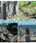 Heavy Duty Black Chain One Third Inch Thick Ten Feet Long Perfect For Hanging Porch Swing Fence And Security Locks Durable Carbon Steel Link Chain For Outdoor Use Decorative And Reliable Rigging shown in various outdoor settings