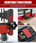 Adjustable track design on premium bearing roller featherboards for precise cutting with table saw. Durable construction.