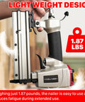 Pneumatic Pin Nailer 23 Gauge Headless Micro Pinner For Cabinets And Interior Decor, 1.87 lbs lightweight design with firm grip