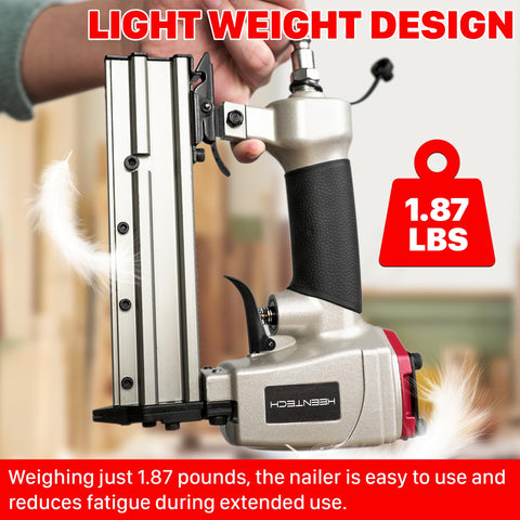 Pneumatic Pin Nailer 23 Gauge Headless Micro Pinner For Cabinets And Interior Decor, 1.87 lbs lightweight design with firm grip