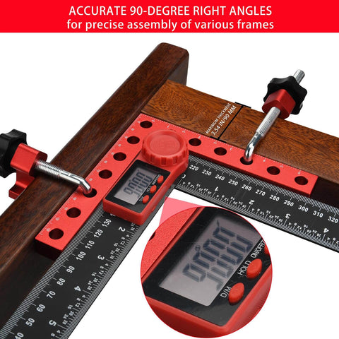 Four Pack 90 Degree Right Angle Clamps With Storage Box, 5.5 Inch Aluminum Alloy Precision Positioning Squares for precise assembly.