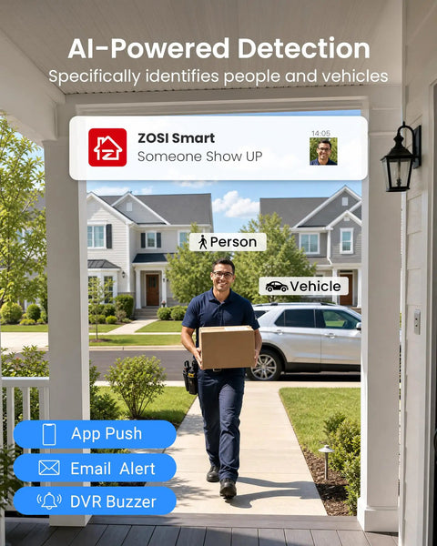 8 Channel 3K Lite HD-TVI Security System For Indoors Or Outdoors With AI Human And Vehicle Detection Night Vision.