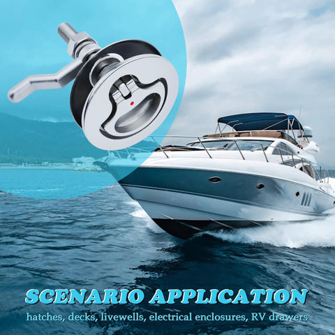 Marine Grade Cam Latch For Boats 316 Stainless Steel Hatch Lock Set With Back Plate Flush Pull Handle Adjustable Arm