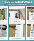 36 Inch Clear Acrylic Curtain Pull Wands 4 Pack With Steel Cap Ends No Fuss Grab And Go Easy Open Hardware For Window Rods Lightweight Yet Sturdy Curtain Accessories used with track and rod curtains