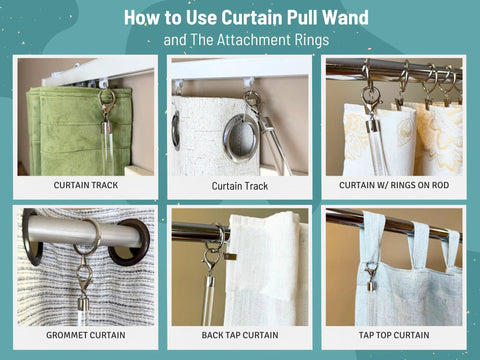 36 Inch Clear Acrylic Curtain Pull Wands 4 Pack With Steel Cap Ends No Fuss Grab And Go Easy Open Hardware For Window Rods Lightweight Yet Sturdy Curtain Accessories used with track and rod curtains