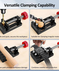 Mini Drill Press Vise With Rubber Soft Jaws, 0-2.48 Inch Clamping Range, Lightweight Aluminum Small Vise clamping various materials