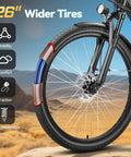 Powerful 1000W Peak Step-Through Electric Bike For Adults, 23 MPH Top Speed And 80 Mile Range, 65Nm Torque, Smooth Hills Climb, Go-To Commuter For Daily Errands And Weekend Adventures. 26-inch wider front tire with suspension