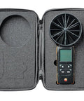Handheld HVAC Anemometer With App Compatibility For Quick Pro Grade Readouts Of Air Velocity, Volume Flow, And Temperature At Air Inlets And Outlets, 4 Inch Air Flow Meter For Ductwork And Ventilation System Checks in foam case
