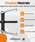 12 Inch 2 Jaw Gear Puller Reversible Bearing Puller Tool with premium steel build displayed against features list